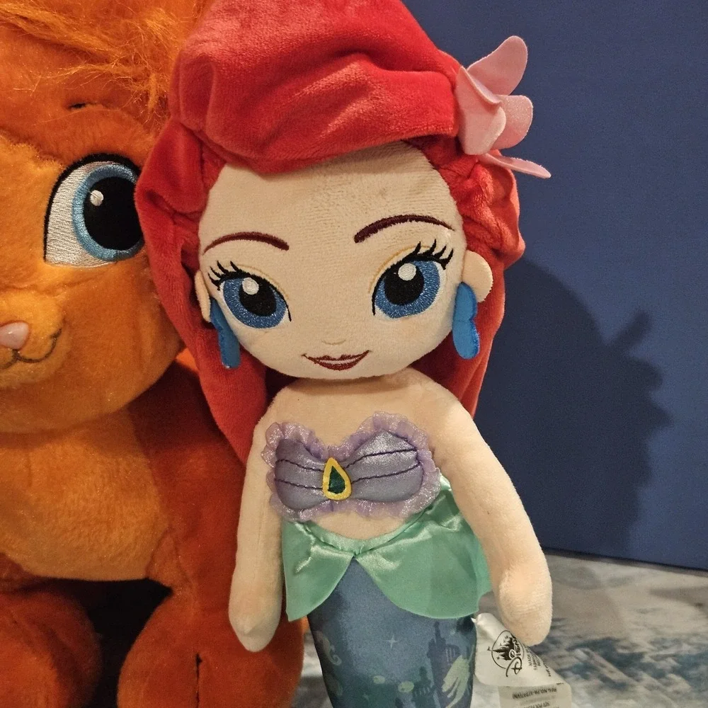 Disney Ariel & Treasure Palace Pet‎ Cat Build A Bear Plush Bundle Little Mermaid